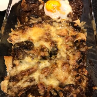 茄子のキーマカレーで作るパングラタン